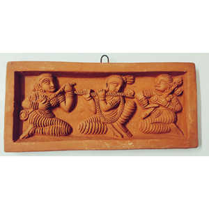 Loza de terracota marrón hecha a mano para colgar en la pared, tamaño mediano para decoración de vida, artesanía para el hogar, arte de pared para Diwali - Product Image 1