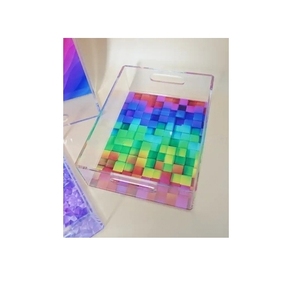 Prix compétitif Plateau organisateur en acrylique rectangulaire transparent Plateau d'affichage coloré en matière plastique pour porte-stylo Vietnam - Product Image 1