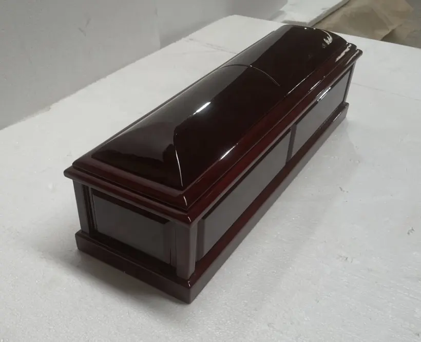 Urne de crémation en bois pour adulte fabriquée au Vietnam/ mini cercueil pour animal de compagnie cercueil Bramber pour animal de compagnie