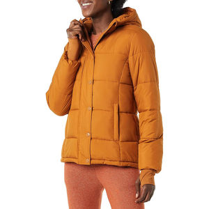 Veste matelassée en cuir vieilli marron, cuir véritable de qualité supérieure, rembourrage en duvet, manteau d'hiver avec design matelassé, vestes pour femmes - Product Image 4