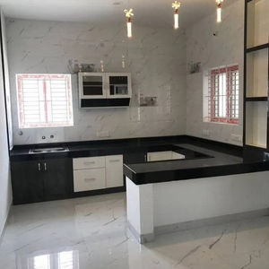 แผ่นหินอ่อนสีดำขัดเงาโบราณการออกแบบที่ทันสมัยสำหรับเคาน์เตอร์ห้องครัวพื้นวิลล่า - Product Image 1