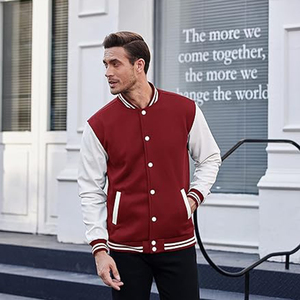 Vente en gros veste universitaire personnalisée pour l'obtention du diplôme d'études secondaires unisexe veste en cuir pour homme pom-pom girl hiker - Product Image 6