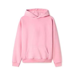 Sweat à capuche en molleton de coton épais 100% pour hommes 400gsm tissu tricoté gaufré doux décontracté de haute qualité surdimensionné - Product Image 1