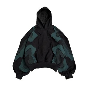 เสื้อฮู้ดผู้ชายไซส์ใหญ่ลายพรางแบบต่อผ้า สไตล์สตรีทแวร์ รับผลิตแบบ OEM ขายส่งจากโรงงาน - Product Image 1
