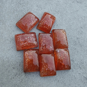 Venta al por mayor Natural Sunstone cabujón forma rectangular parte posterior plana AAA + piedras preciosas de calidad tamaños personalizados y color rojo disponibles - Product Image 5