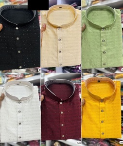 ชุดชาติพันธุ์อินเดียพร้อมสวม Kurtas พร้อมชุดนอนด้วยผ้าไหม Jequard พร้อมเลื่อม Kurtas ทํางานสําหรับผู้ชายสวมคอลเลกชัน Kurtas - Product Image 2