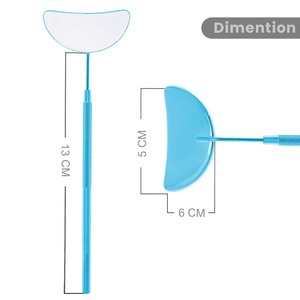 Espejo de Mano para Pestañas, Media Luna Azul Cielo, Acero Inoxidable Quirúrgico, para Extensiones de Pestañas y Aplicación de Pestañas - Product Image 1
