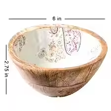 Vibrant écologique Animal émail imprime peint à la main en bois et émail sculpté bols pour servir par Artisan Craft - Product Image 5