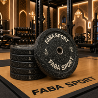 Ensemble de plaques de poids en caoutchouc personnalisées FABA SPORT, options de couleurs noir et blanc, kit complet pour CrossFit et Powerlifting
