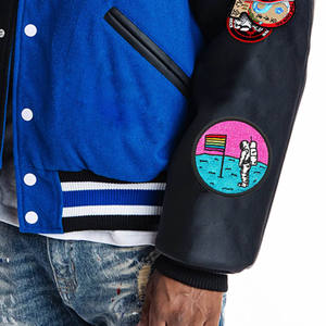 Vente en gros de patchs en chenille Veste en cuir véritable à manches longues personnalisée Letterman Fashion Fashion Baseball Veste d'hiver pour garçons - Product Image 2