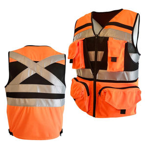Chaleco transpirable Hi Vis para ropa de trabajo, chaleco personalizado para exteriores, chaleco de seguridad para trabajadores de la construcción, chaleco con múltiples bolsillos al por mayor - Product Image 5