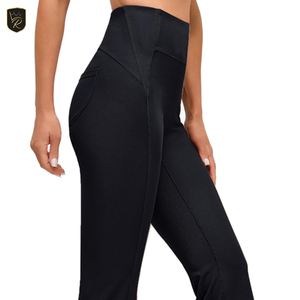 Pantalones de Yoga Acampanados para Mujer, de Cintura Media, Pierna Ancha, Ecológicos, de Secado Rápido y Transpirables, Ideales para Fitness Diario y Movimiento - Product Image 2