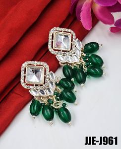 Bền Kundan Bông Tai Hợp Kim 12 Màu Sắc 1.0125 Gram Cặp Trọng Lượng Nhẹ Truyền Thống Đồ Trang Sức Thời Trang Bán Buôn Trực Tuyến Nhà Cung Cấp - Product Image 3