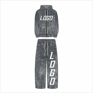 Chándal de lavado ácido personalizado de alta calidad, ropa de invierno de gran tamaño con impresión Digital para la temporada de otoño - Product Image 5