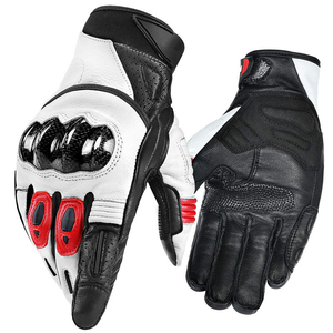 Guantes de carreras de motos y motocicletas Logotipo personalizado Guantes de moto de dedo completo de cuero genuino - Product Image 1