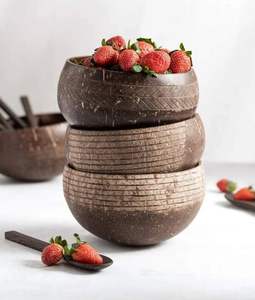 Proveedor de cuencos de coco naturales hechos a mano respetuosos con el medio ambiente decorativo sostenible ligero duradero de Vietnam - Product Image 3