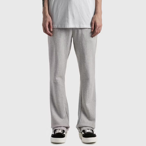 กางเกงวิ่งขายาวผ้าคอตตอนเฮฟวี่เวทสำหรับผู้ชายกางเกงวอร์มขาบานขอบตัดแบบวินเทจกำหนดเอง2025 OEM - Product Image 3