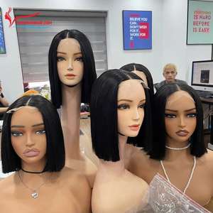 Nueva colección de pelucas Bob extensión de cabello humano color negro natural Cierre de encaje 2x4 al por mayor hasta 30 $ - Product Image 4