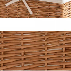 Wholesale Handmade Rattan Storage <b>Basket</b> with Fabric Lining, Eco-Friendly Rectangular Organizer for Living Room & <b>Laundry</b> - Product Image 2