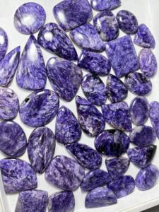 เกรด AAA คริสตัลหรู Charoite Cabochon สีม่วงธรรมชาติหรูหราสำหรับการทำเครื่องประดับอัญมณีหลวม - Product Image 5