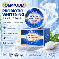 Poudre de blanchiment dentaire antibactérienne et nettoyante pour soins bucco-dentaires probiotiques, personnalisable en usine, vente en gros, élimination des taches