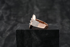 Anillo de lujo para hombre de 10K, 14K, 18K, oro Hip Hop, moda VVS, Diamante Natural, alfabeto redondeado, hielo completo, clásico para disfraces de bodas - Product Image 2