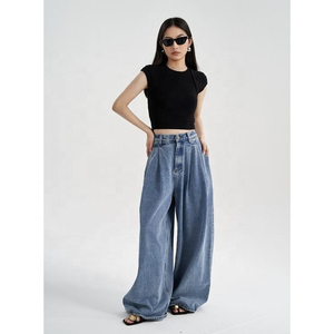 Venta al por mayor de las mujeres de invierno frente plano Jeans Pant 100% algodón de alta calidad de tamaño personalizable y logotipo de etiqueta privada más vendidos - Product Image 3