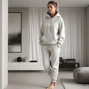 Survêtement d'entraînement et de jogging pour femmes vente en gros Ensemble de jogging à capuche personnalisé pantalon de survêtement deux pièces pour femmes - Product Image 4