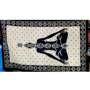 Tapiz de Pared de Algodón con Estampado de Siete Chakras sobre Base Negra para Decoración de Dormitorios, para Exportación al Mejor Precio GC-TP-148 - Product Image 1