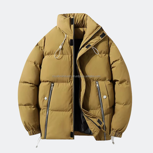 Stylish Unisex Winter Waterproof Cow Skin Casual Bubble Puffer Jacket Custom Logo Warm <b>Padded</b> Knitted Coat Street Wear - Product Image 1