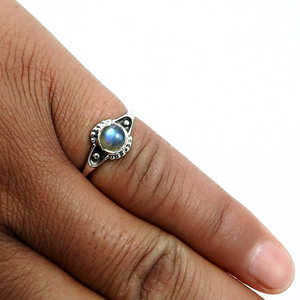 Bague en labradorite de haute qualité, taille ronde, argent sterling 925, bijoux élégants et tendance, pierre précieuse bohème, bague en pierre précieuse en gros - Product Image 3