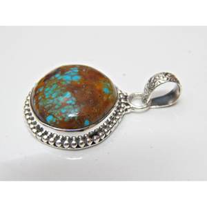 Joyería de Plata de Ley 925 hecha a mano colgante de cabujón turquesa Natural regalo para niñas y mujeres con encantadores dijes - Product Image 6