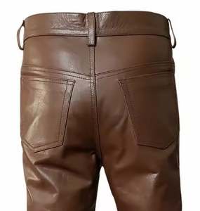 Pantalones de Hombre de Alta Calidad, Personalizados, de Cintura Media, Rectos, de Cuero Sintético, Transpirables, Ecológicos, Estilo Urbano - Product Image 6