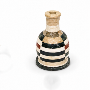 Chicha de luxe moderne à rayures géantes en marbre naturel et laiton massif, design décoratif - Product Image 5