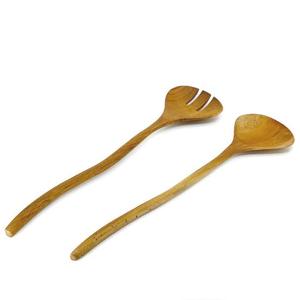 Juego de servidor de madera de Acacia desechable, juego de cubiertos para servidor de ensaladas únicas con 100% de madera de oliva, accesorios de cocina - Product Image 2