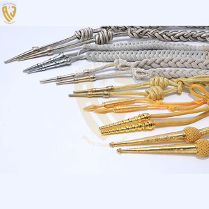 Aiguillette personnalisée de qualité supérieure fil torsadé doré uniforme embouts en laiton cordons d'épaule pour robes finition enduite de logo personnalisé - Product Image 6