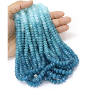 Cuentas Redondas de Cuarzo Aqua: Piedra Preciosa Azul Degradada, Calidad AAA - Product Image 6