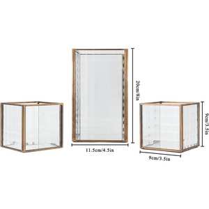 Festive Christmas Mini <b>Hurricane</b> Glass Jar Elegant Iron-framed Handmade Die-Cut Votive Candle Holder for Home Wedding Decorative - Product Image 6