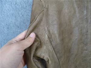 Chaqueta de moto de cuero genuino de alta calidad para hombre, estilo Vintage de calle alta, cierre de cremallera, tela de lona gruesa para invierno - Product Image 5