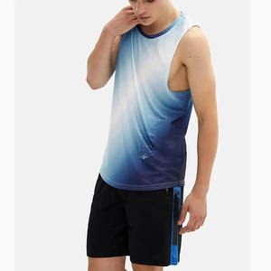 Vêtements de musculation pour hommes lâche Fitness débardeur impression personnalisée côté ouvert gilet de sport Gym grande taille orienting débardeur - Product Image 4