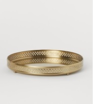 <b>Round</b> Shape Gold Metal <b>Serving</b> <b>Tray</b> Jewellery Decorative <b>Serving</b> <b>Tray</b> Unique Designer Home Kitchen <b>Serving</b> Gold Metal <b>Tray</b> - Product Image 2