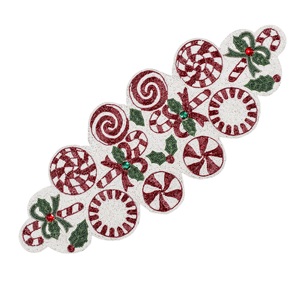 Trendsetting Jewel Beaded Runner Home Garden Tabletop Runner Place-Mat Diseño simple Decoración de mesa Colores y diseño personalizados - Product Image 3