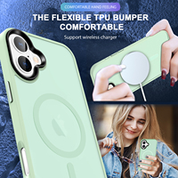 Nouvelle coque de téléphone portable translucide mate avec anneau magnétique en TPU+acrylique, design luxueux et coloré, prix d'usine en gros personnalisé