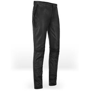 Pantalon en cuir de vachette marron de haute qualité pour homme, style streetwear, couleurs personnalisées, taille mi-haute, coupe droite, style hiver - Product Image 1