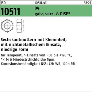 Tuercas de Sujeción ISO 10511 M6 de Acero de Corte Libre, Paquete de 1000 Piezas - Product Image 1