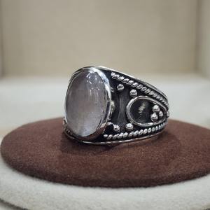 แหวนเงิน925ดีไซเนอร์แบบแฮนด์เมดสำหรับงานปาร์ตี้คอลเลกชันวินเทจสุดหรูโรเดียมโรสควอตซ์อัญมณีสำหรับงานปาร์ตี้ - Product Image 2