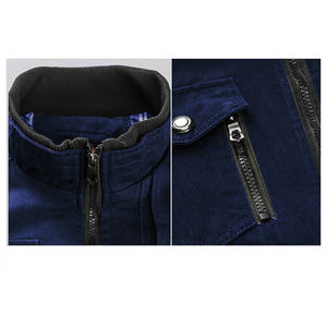 Veste en toile durable personnalisée grande taille pour hommes avec fermeture éclair veste coupe-vent idéale pour hommes pour les activités extérieures de l'automne - Product Image 4