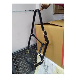 Equipo de caballo acolchado suave anatómico de cuero equino de primera calidad, hebilla de latón Halter estable de muesca superior, diamantes de imitación, marca NIDA - Product Image 4