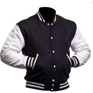 Veste bomber décontractée unisexe à capuche, style Letterman, pour l'hiver, respirante, coupe-vent, en toile, broderie chenille personnalisée, service OEM - Product Image 1