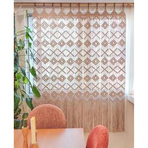 Hermoso Cortinón de Macramé Estilo Boho, Ecológico, con Patrón Vertical, para Colgar en la Sala de Estar, para Decoración del Hogar o Uso en Restaurantes - Product Image 2